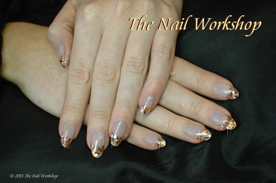 ProHesion Acryic Sculptured Nails with Golden Glitters